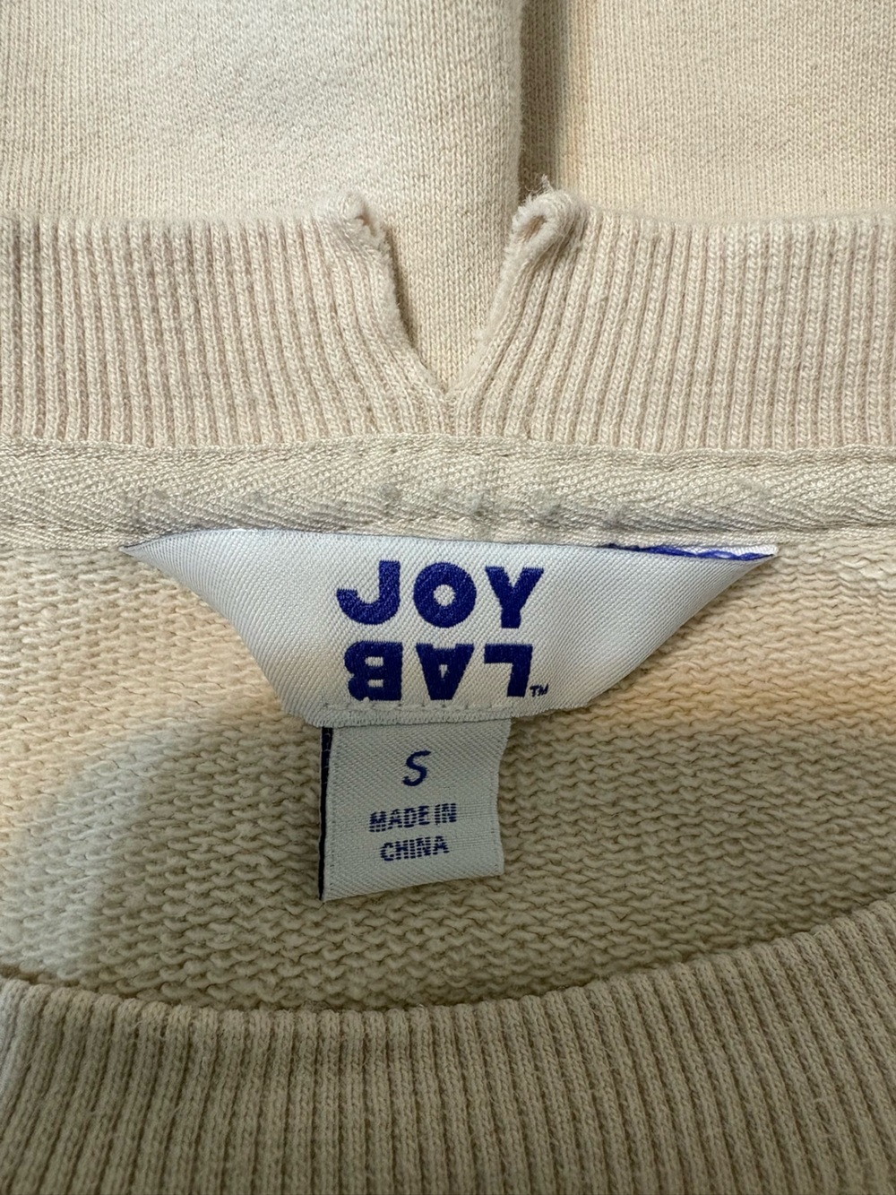 JoyLab Cream Ribbed Crewneck Sweatshirt - Picture 4 of 5